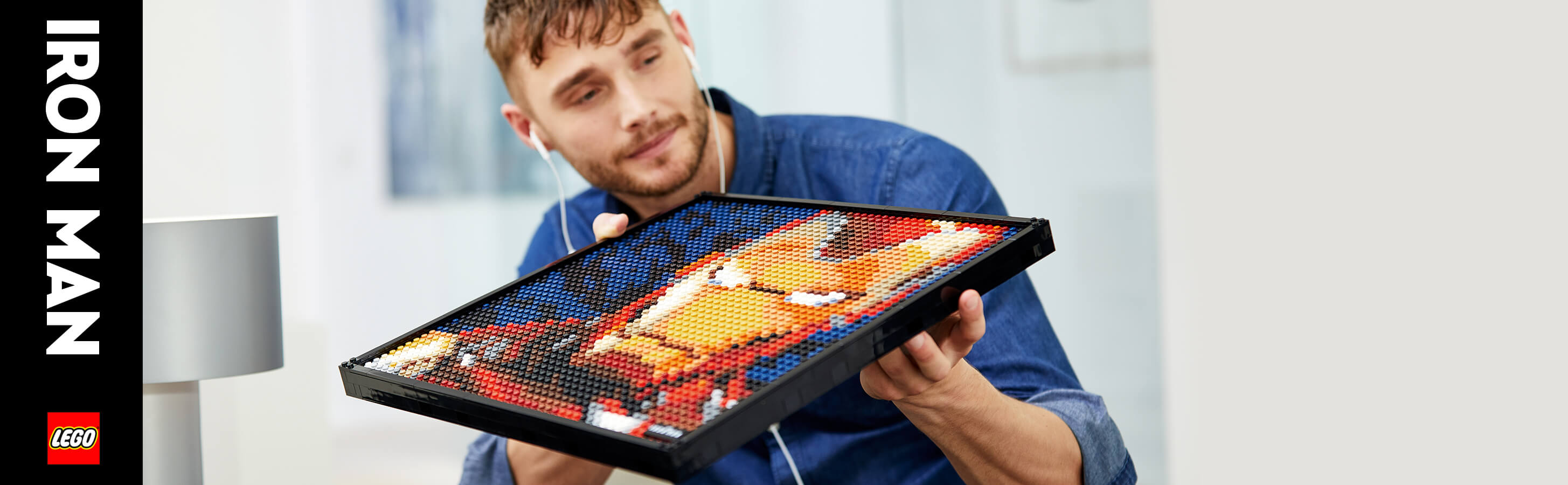 Set your creative side free with the LEGO® Art Marvel Studios Iron Man