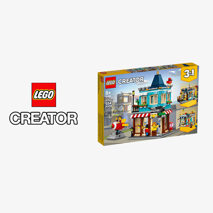 Inspire creative building freedom with the LEGO® Creator 3in1 Townhouse Toy Store